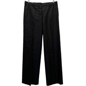 Chloe Women's Sz T40 Wide Legs Pockets Wool Silk Blend Workwear Noir Pants Black